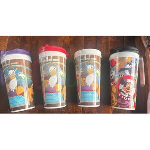 WDW Resort Parks Rapid Refillable Mug‎ Cup Lid Travel Disney World Lot Of 4